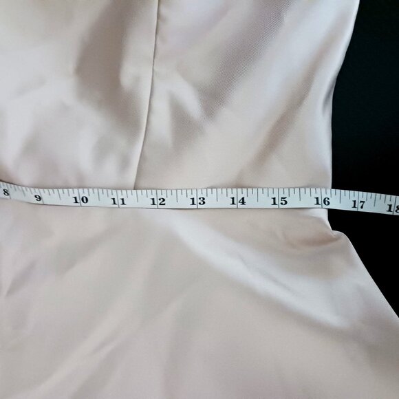 NEW Alfred Sung Spaghetti-Strap Satin Midi Dress‎ Cameo/Blush Pink Size 14 D799 - Picture 13 of 15